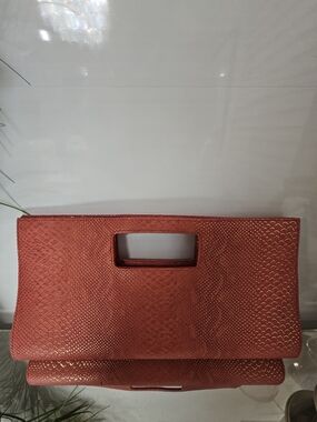 Charming Charlie Red Textured Fold-Over Clutch